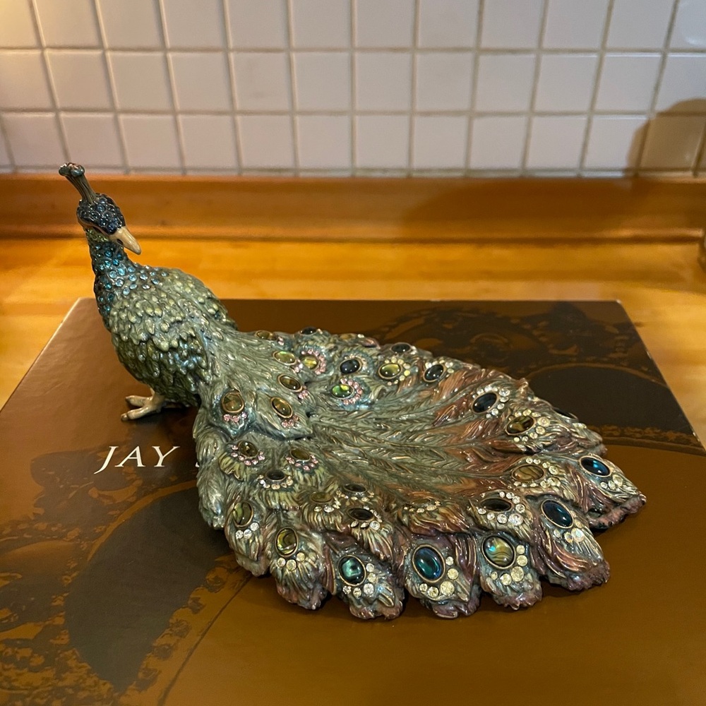 Signed Jay Strongwater Peacock